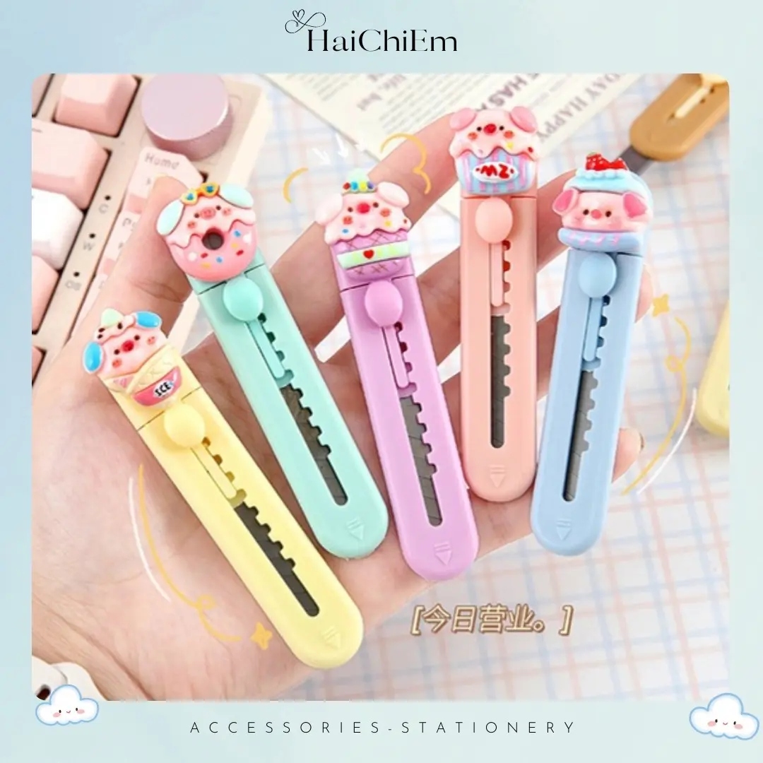 Dụng cụ rọc giấy mini nhỏ gọn - Nhiều màu sắc hình dáng - Dụng cụ văn phòng phẩm - HAICHIEM
