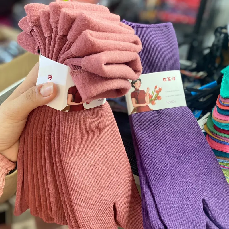 SET 5 ĐÔI TẤT VỚ GÂN MÀU LÓT LÔNG NỈ DÀY Ủ KEM CHỐNG NẮNG. Tất lót lông size dài tới bắp chân 5