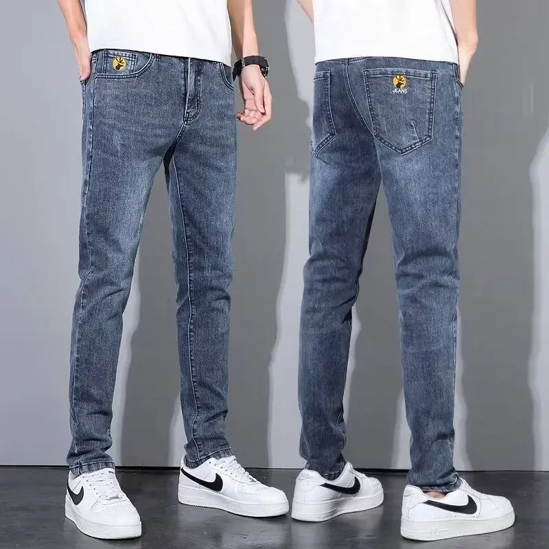 Men's Jeans Stretched Business Jeans Slim Straight Denim Pants Fashion Casual Jeans