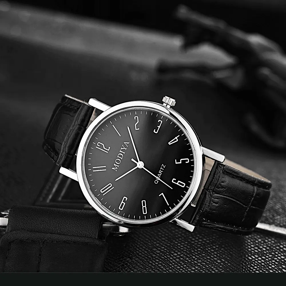 Modiya Factory Direct Supply Quartz Gift Watch Men's Watch Simple Watch Belt Cheap Men's Watch