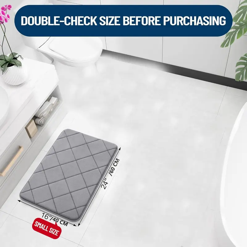 Soft Bath Mat, 1 Count Non-slip Bathroom Mat, Water Absorbent Bath Rug for Home Bathroom Dormitory Hotel Salon 1