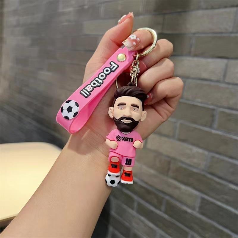 Product Introduction of No.10 football star keychain, cartoon Messi doll pendant, ornament bag, car keychain, gift 5