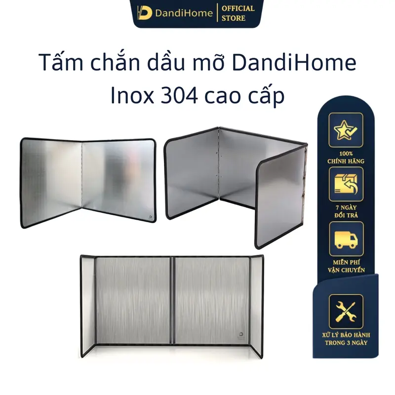 Tấm chắn dầu mỡ, nước bắn trong nhà bếp Dandihome inox 304 cao cấp 0