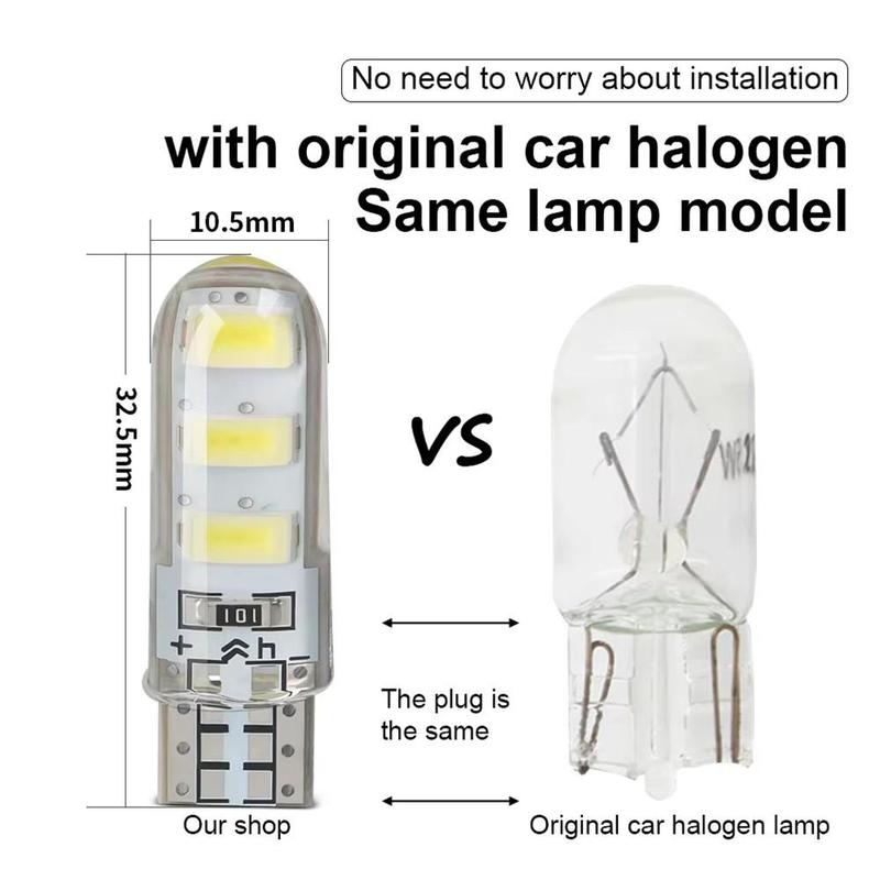 Product Introduction of Silicone W5W Glue Display Light High-brightness Small Bubble 12V 2 PCS Automobile LED Width Indicator Light For T10 5630 6SMD 31