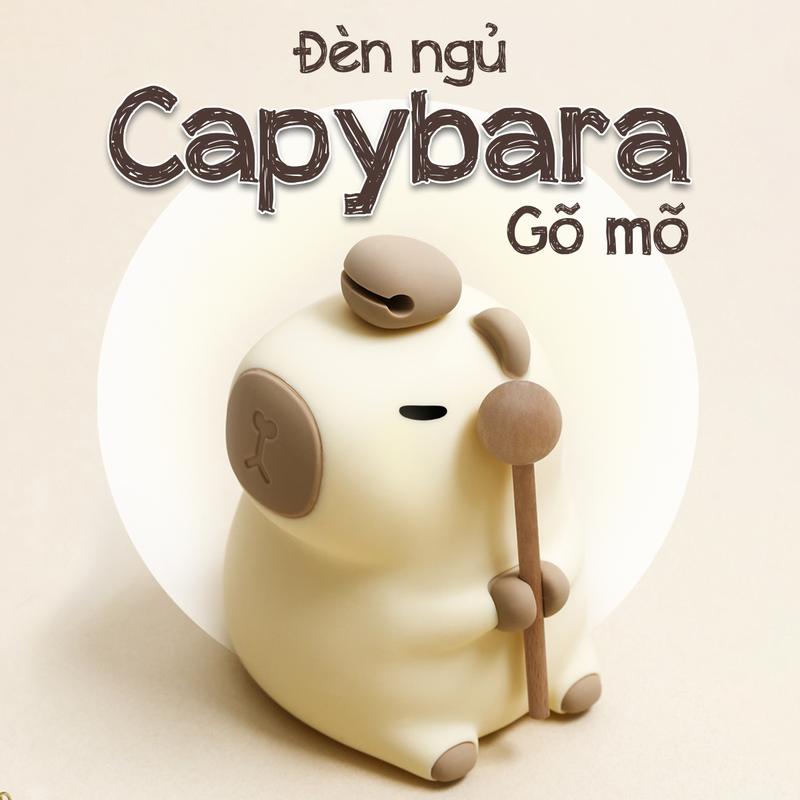  Đèn ngủ Capybara gõ mõ - đèn ngủ dễ thương - Đèn Capybara nhiều màu - Đèn Capybara decor - Talia Decor dendecor đèn  ngủ tích điện 