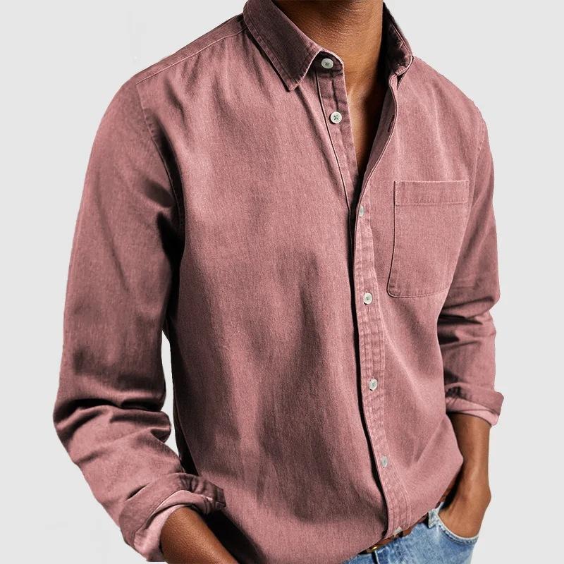 Product Introduction of 2024 Simple Men's Shirt New Long Sleeve Lapel Men's Shirt, Cashmere Material Skin-Friendly 11
