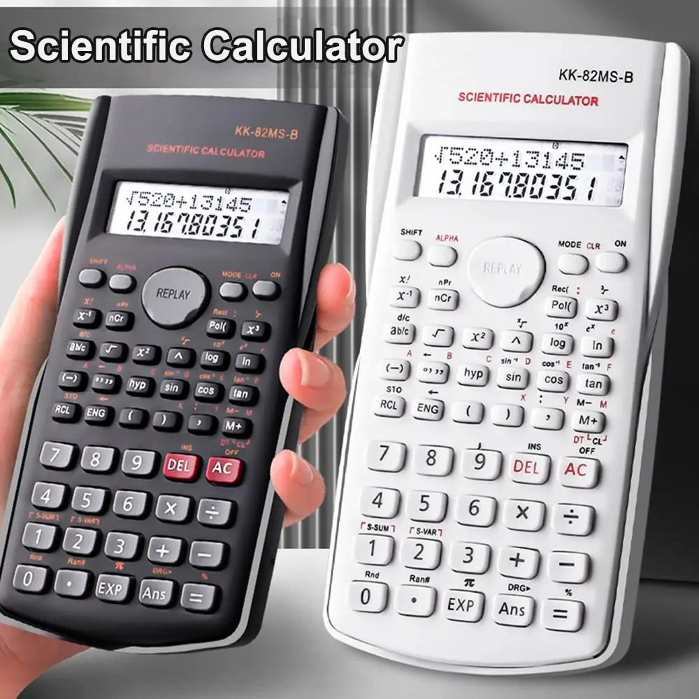 Portable 240 Functions Engineering Scientific Calculator Standard 2-Line Function Calculator Multifunction Desk Accessories Math Calculators for Student and Teacher