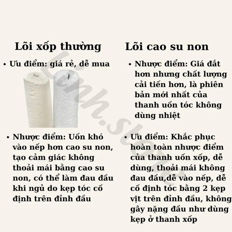 Máy Uốn Tóc Nổi Tiếng Tiktok không dùng nhiệt, Thanh uốn tóc không nhiệt lõi Cao Su / Xốp, Dây cao su uốn tóc 3