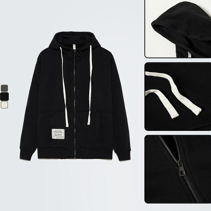 Áo Khoác Nỉ Hoodie Zip Nam Lót Lông ATINO L.3.8986 Menswear Voi Nhung Dài Tay