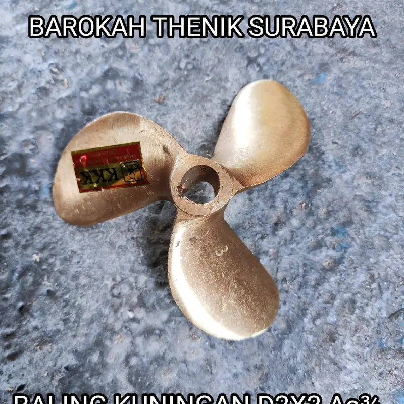 Barokah Thenik Surabaya Baling Kuningan D3X3 as¾ as19mm untuk Perahu Nelayan 5pk 5.5pk 6pk 6.5pk Daun 3 No 3 2