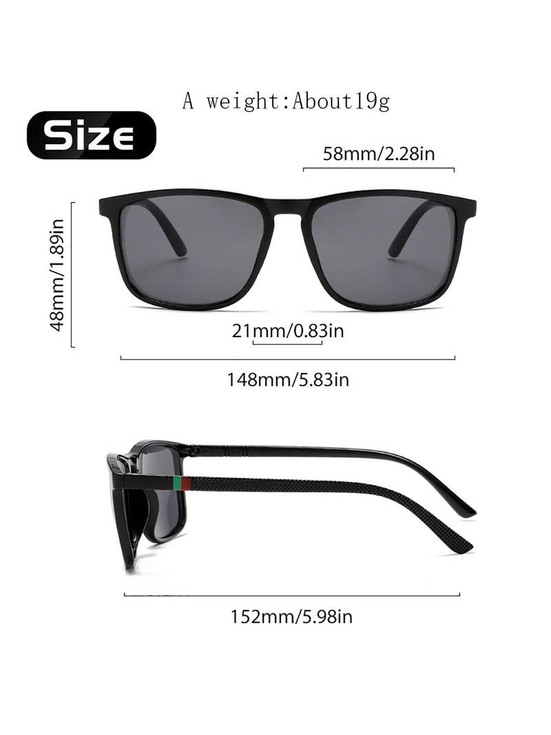 Product Introduction of Unisex Simple Style Square Frame Sunglasses, Trendy Casual Sunglasses for Everyday Use, Fashion Accessories for Outdoor Activities 5