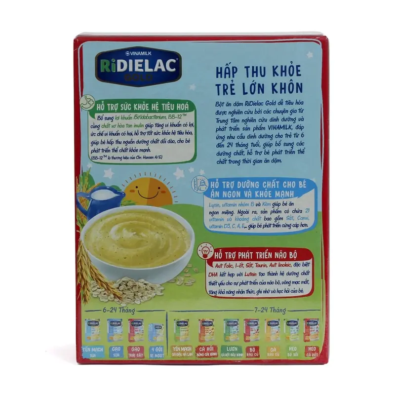 Bột ăn dặm Ridielac Gold 4 gói vị mặn HG 200gr ﻿dành cho bé từ 7 đến 24 tháng tuổi 1