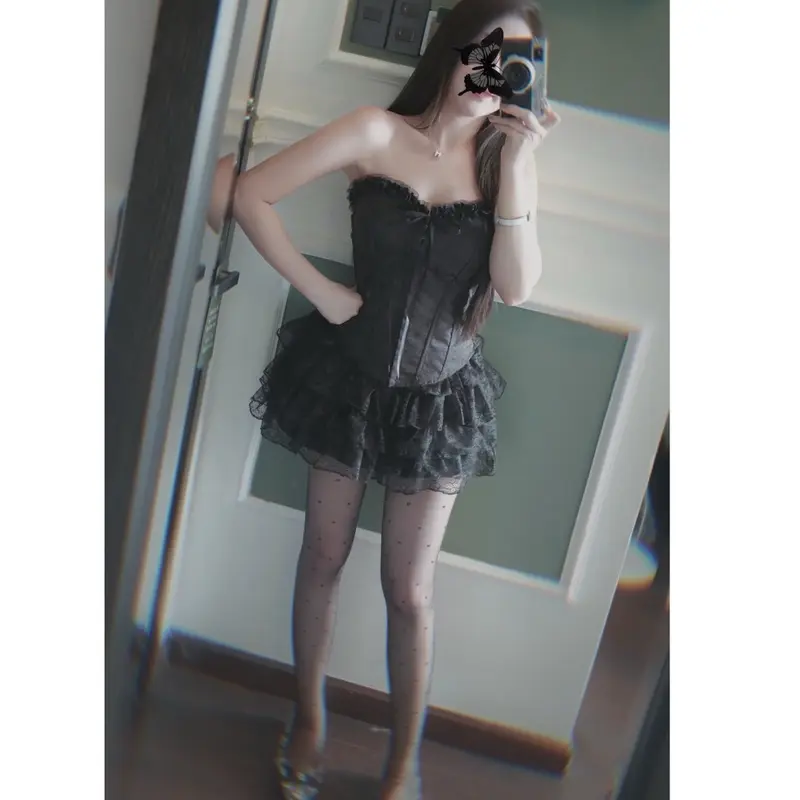 Sét áo CORSET CÚP NGỰC Khuy cài XƯƠNG CÁ+chân váy REN 4 TẦNG tiểu thư sang chảnh ĐI CHƠI ĐI TIỆC(có gọg) 6