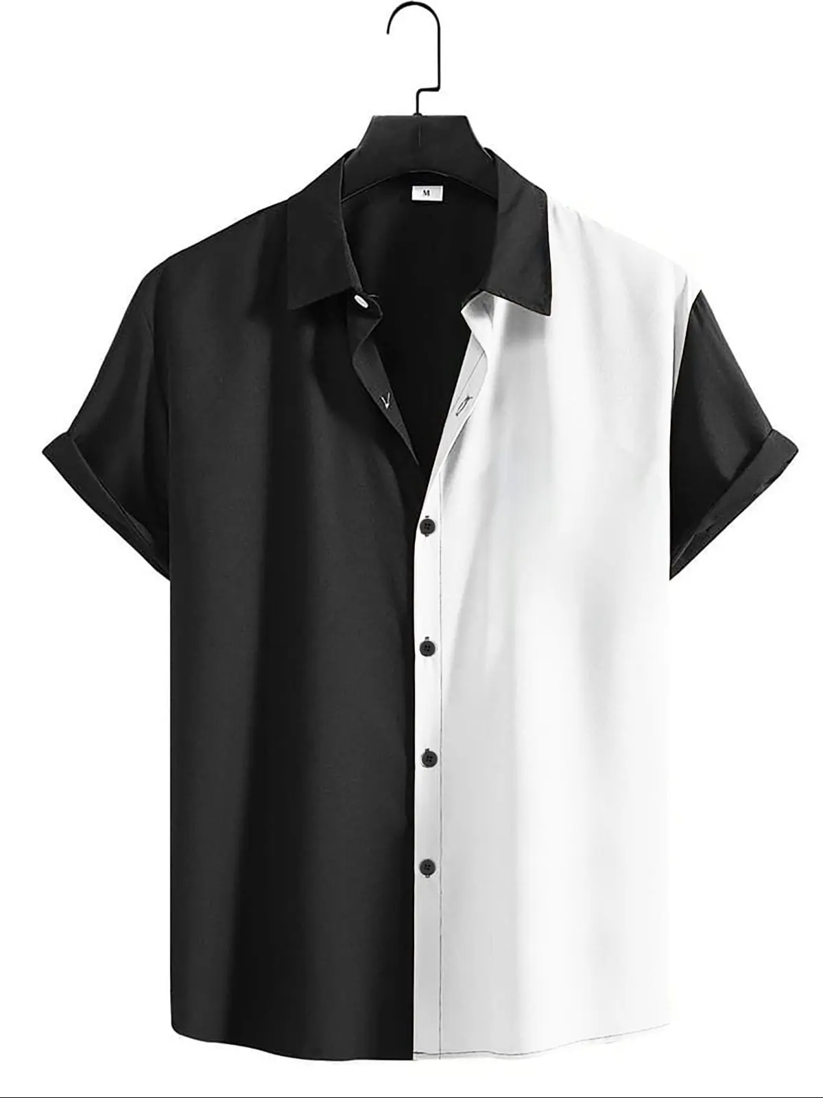 KEMEJA TWOTONE LH-KEMEJA PRIA BAHAN KATUN TERBARU Pendek