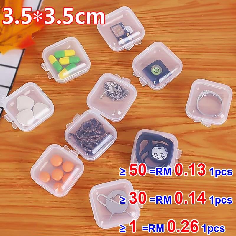 Hộp Đựng Thuốc Mini, Hộp Nhựa Trong Suốt Cầm Tay Hình Vuông, Thích Hợp Đựng Trang Sức, Nút Bịt Tai Và Bông Tai, Hộp Bảo Vệ, Thiết Yếu Du Lịch, 1 Cái