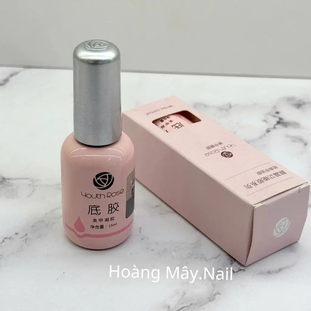 Bass Hoa Hồng 15ml , Lôgô Dập lắp chữ nổi hàng Nguyên hộp chính hãng , Dùng để liên kết Sơn Gel móng Tay chân làm đẹp