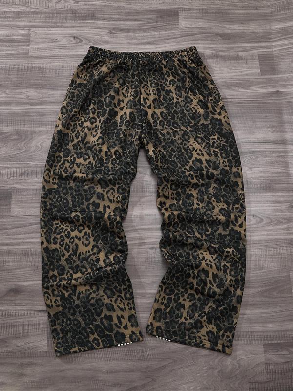 Men's Camo Print Straight Leg Sweatpants, Street Fashion Casual Regular Fit Camo Print Baggy Trousers for Daily Wear, Men's Bottoms for Summer 7