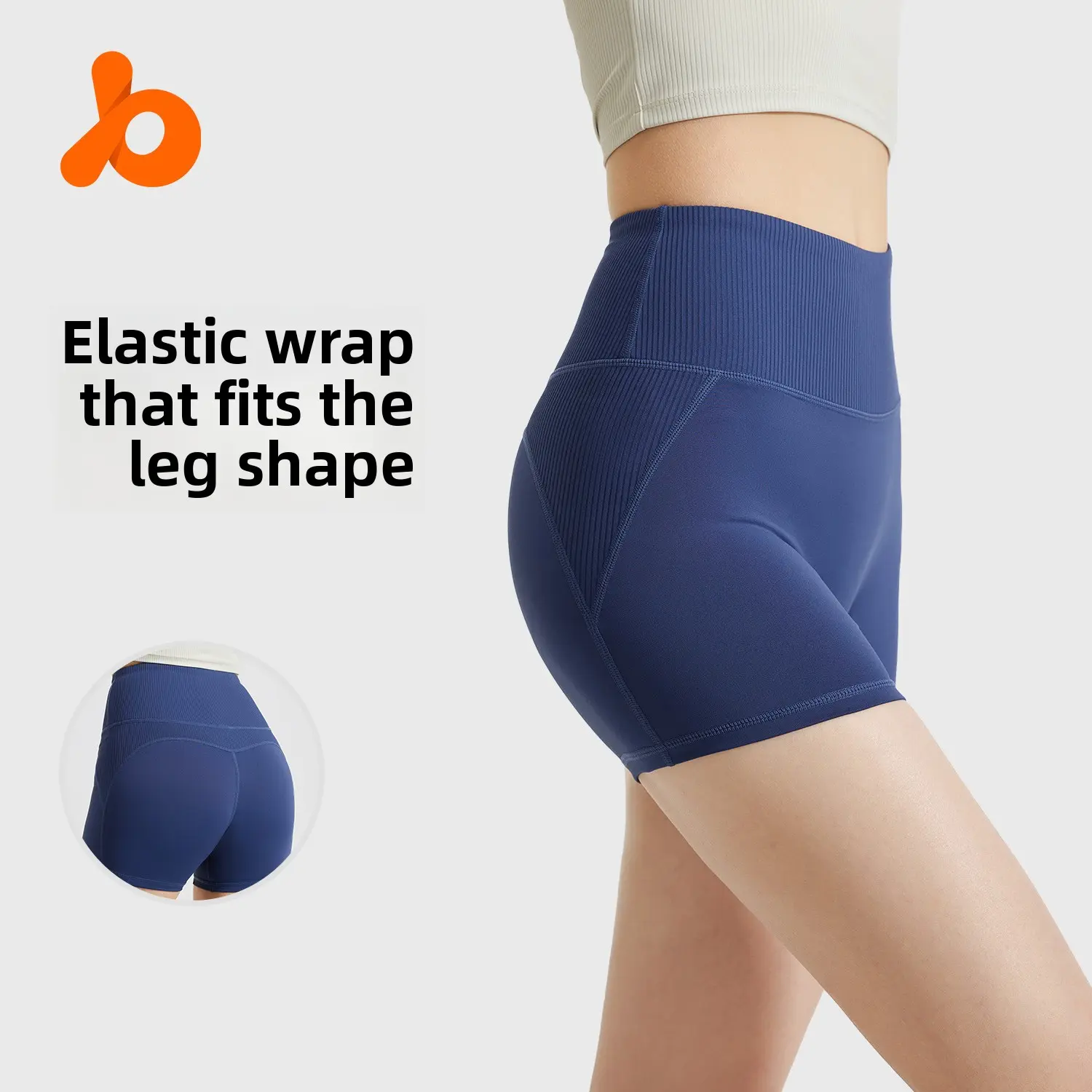 Striped Double Shorts Abdominal-Shaping High Waist Breathable Belly Extraction Shaping Seamless Hip Lifting Yoga Pants