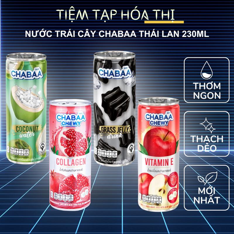 Thùng Nước Sương Sáo Chabaa Thái Lan (24 Lon x 230ml) Có Thạch - Hàng Chuẩn Thái Food Ăn Vặt