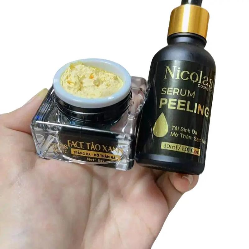 Bộ đôi Kem Face Men Tảo Xanh và Serum Tái Tạo Da Nicolas Chính Hãng - Skincare dưỡng ẩm da serum chăm sóc da làm đẹp da 0