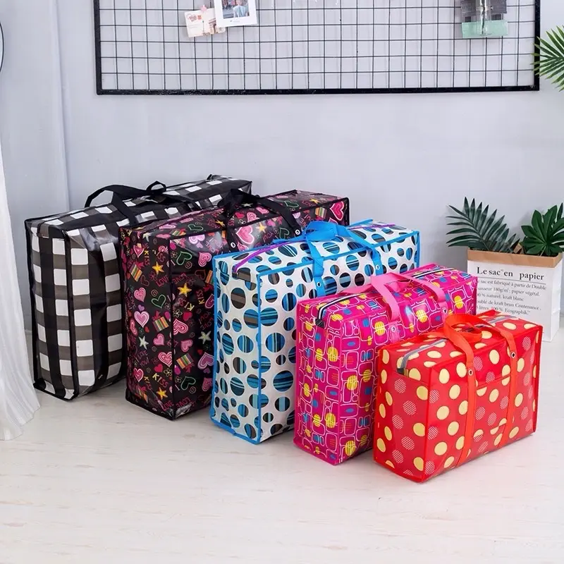 ￼Túi Bạt Đựng Quần Áo Chăn Màn Đựng Đồ Size Lớn Nhỏ Đa Năng Chuyển Nhà Chống Nước Có Quai Xách Gọn Gàng 2
