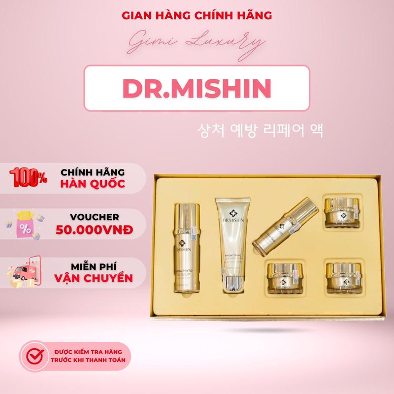 Bộ Mỹ Phẩm Dr.Mishin Hàn Quốc gồm  6 Sản Phẩm Kem Chống Nắng Collagen Serum toner kem ngày kem đêm