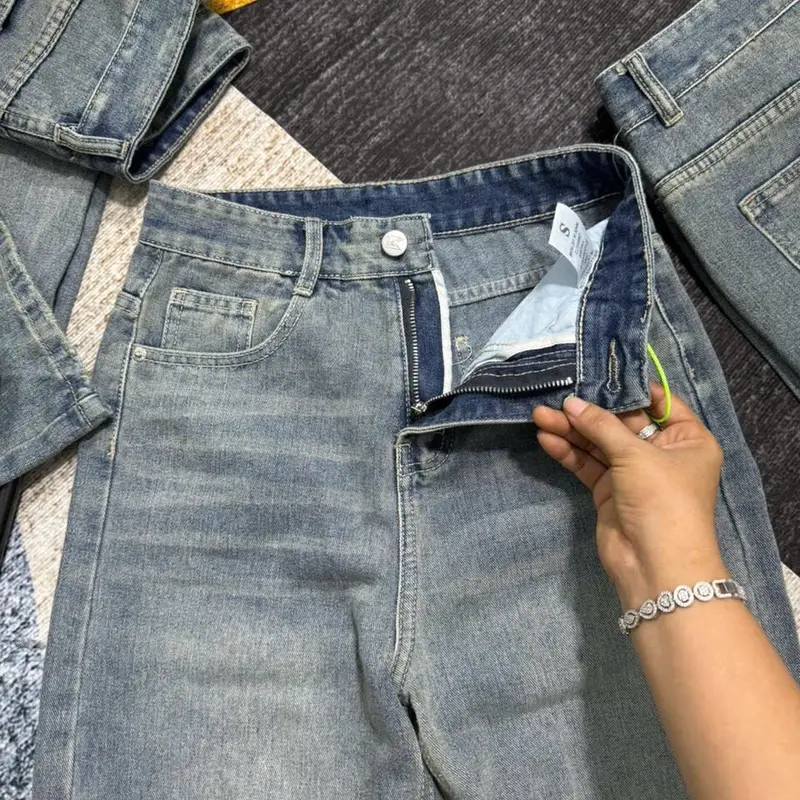 HAP (S-2XL) Quần jeans suông màu xanh lạ chất jeans mềm có 2 chiều dài 95cm và 103cm mã P3242 | BigBuy360 - bigbuy360.vn