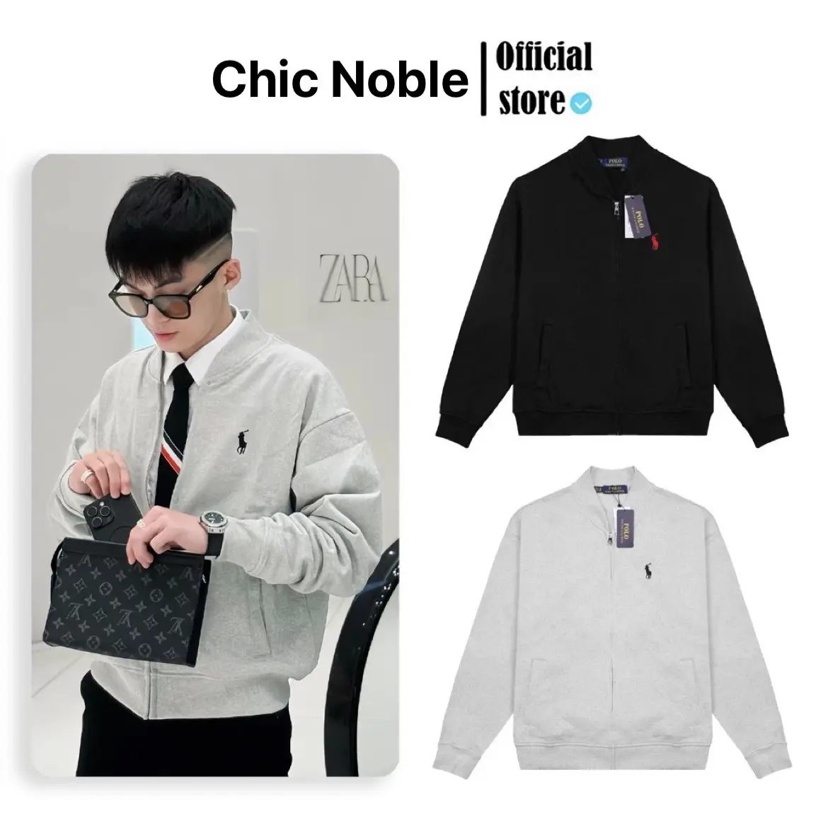 Áo Khoác Bomber Thêu Ngựa Chất Nỉ Dày Dặn Form Siêu Đẹp - Hàng Best Quality Menswear