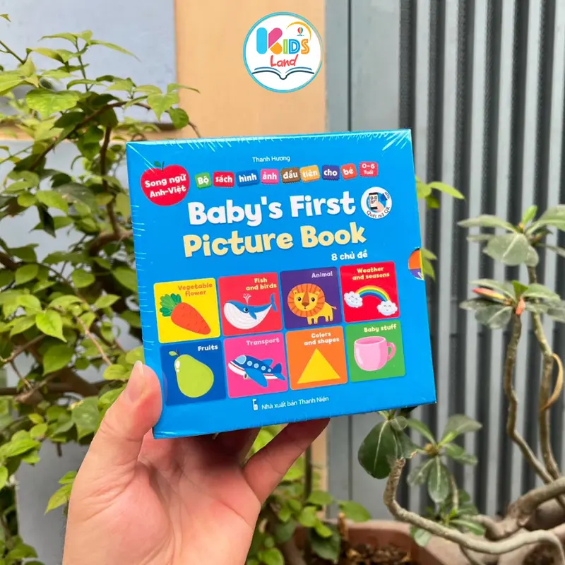 Bộ Sách 8 Cuốn Bìa cứng thư viện hình ảnh đầu tiên cho bé Baby First Picture Book Song Ngữ Việt Anh 0