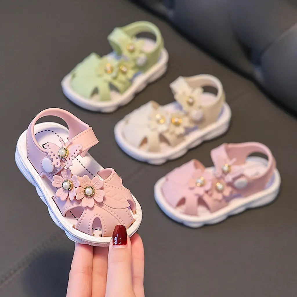 PROMO 7.7 IMPORT OkayBaby B387 Sandal Flat butterfly Anak Perempuan Lucu Lembut Sendal Casual Sepatu Fashion Bayi Lucu Bahan Karet Anti Slip Anti Licin Umur 6 Bulan-4 Tahun Terbaru Anak-Anak Alas Kaki Nyaman Empuk Size 16-25
