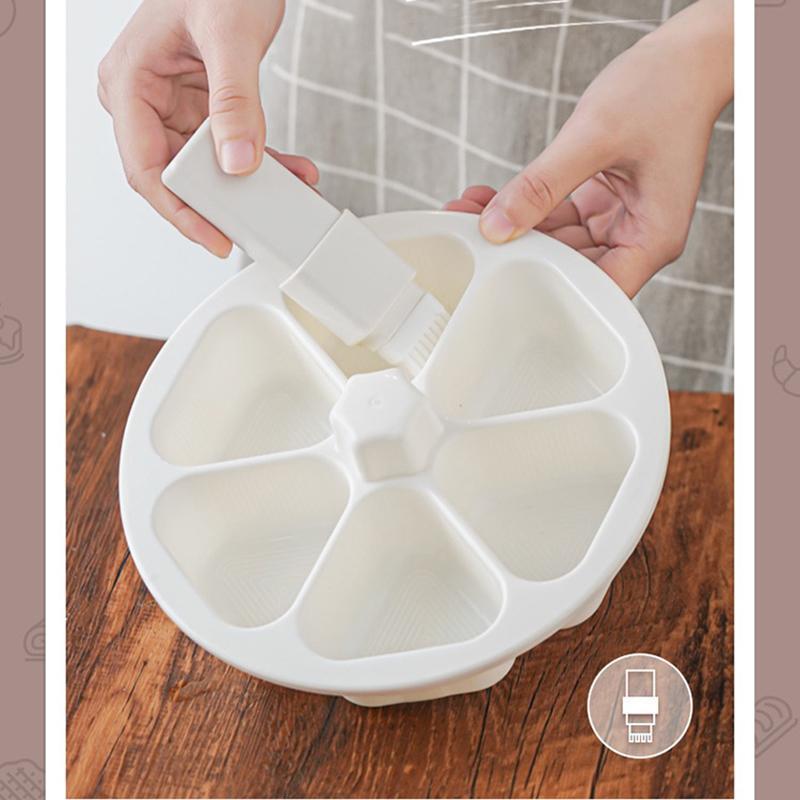 Product Introduction of Japanese sushi mold triangle rice ball lunch box six in one seaweed rice roll maker portable and easy to use baby food 12