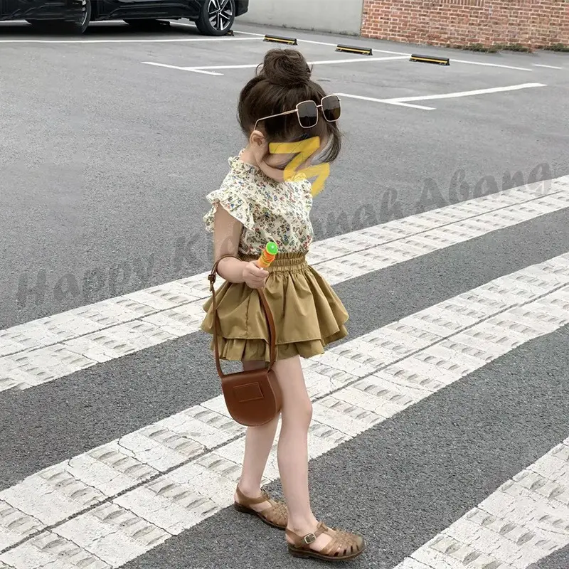 SETELAN ANAK PEREMPUAN / SET PAKAIAN ANAK PEREMPUAN / SETELAN BAJU ANAK MOTIF BUNGA KEKINIAN / SET BAJU MURAH BERKUALITAS