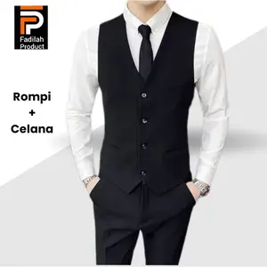 Stelan 2in 1 (Rompi & Celana) Premium Stelan Pria Rompi & Celana _ Vest Pria Slimfit Casual