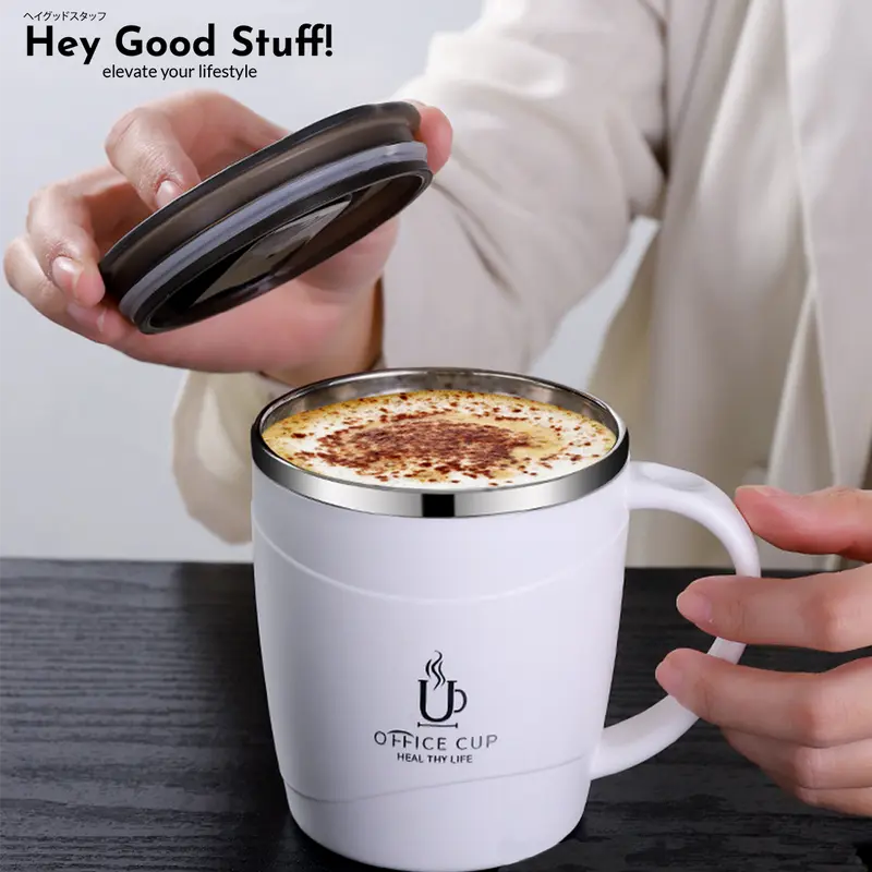 MUG GELAS KOPI ATAU TEH AESTHETIC STAINLESS STEEL 304 ANTI TUMPAH 500ML minuman plastik 7
