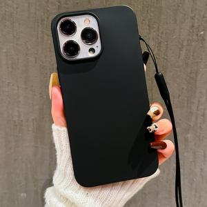 Funda para teléfono de TPU de diseño simple a prueba de golpes con correa de cordón, compatible con modelos de iPhone 11/12/13/14/15/XR/16/17/pro Max