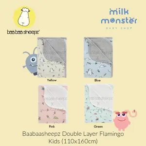 Baabaasheepz Double Layer Blanket Flamingo Kids 4y (110x160cm)/Selimut