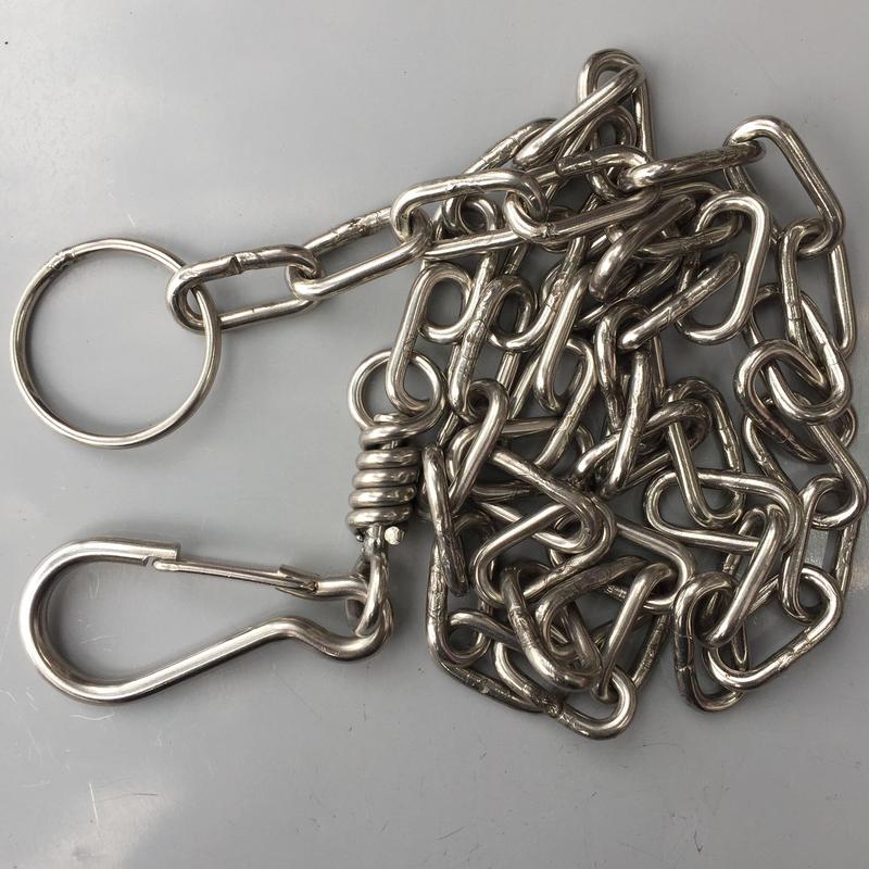 dây dắt xích chó HÀN INOX KHÔNG RỈ Ø 3,4,5mm kèm móc chống xoắn