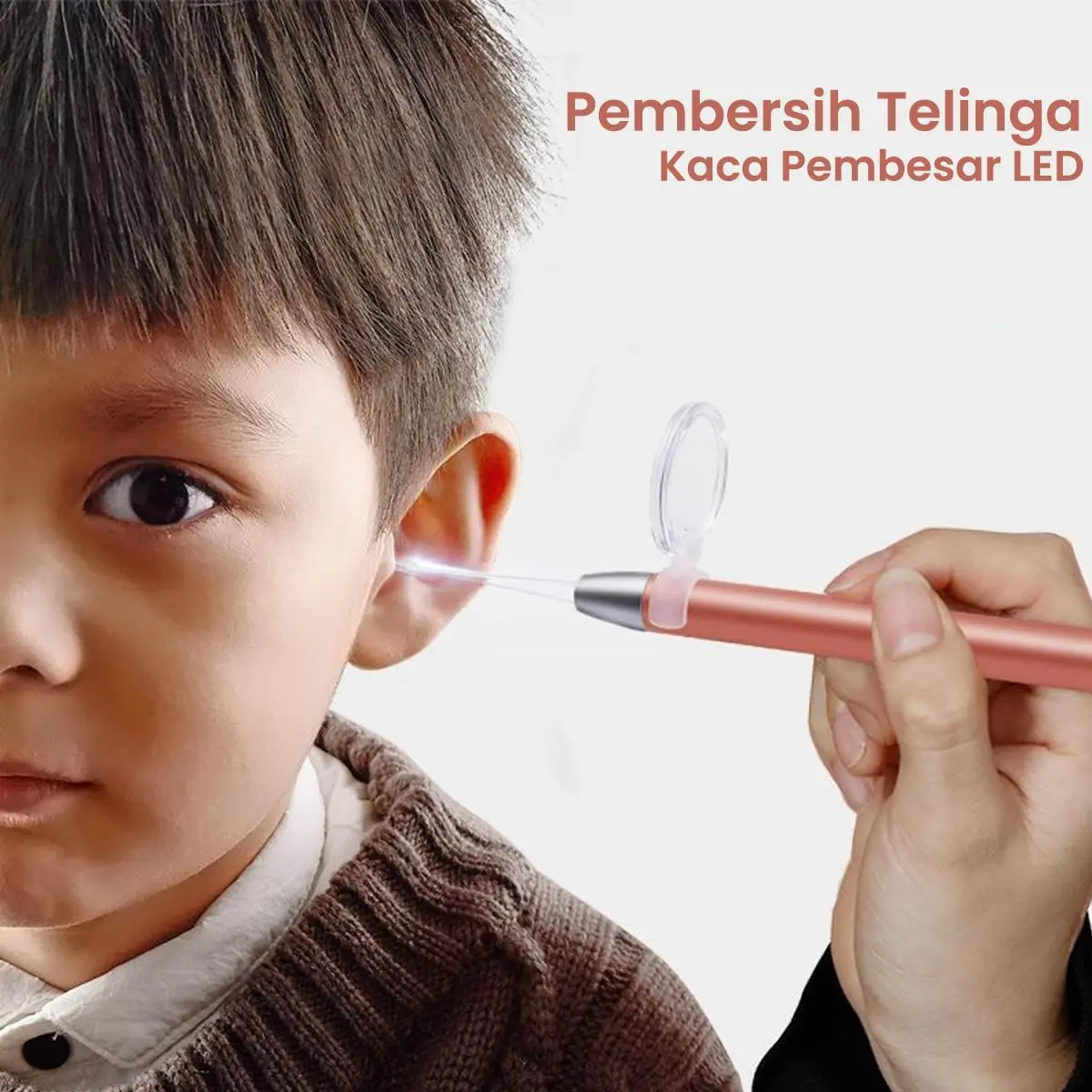 Pembersih Telinga Kaca Pembesar Lampu LED Ear Korek