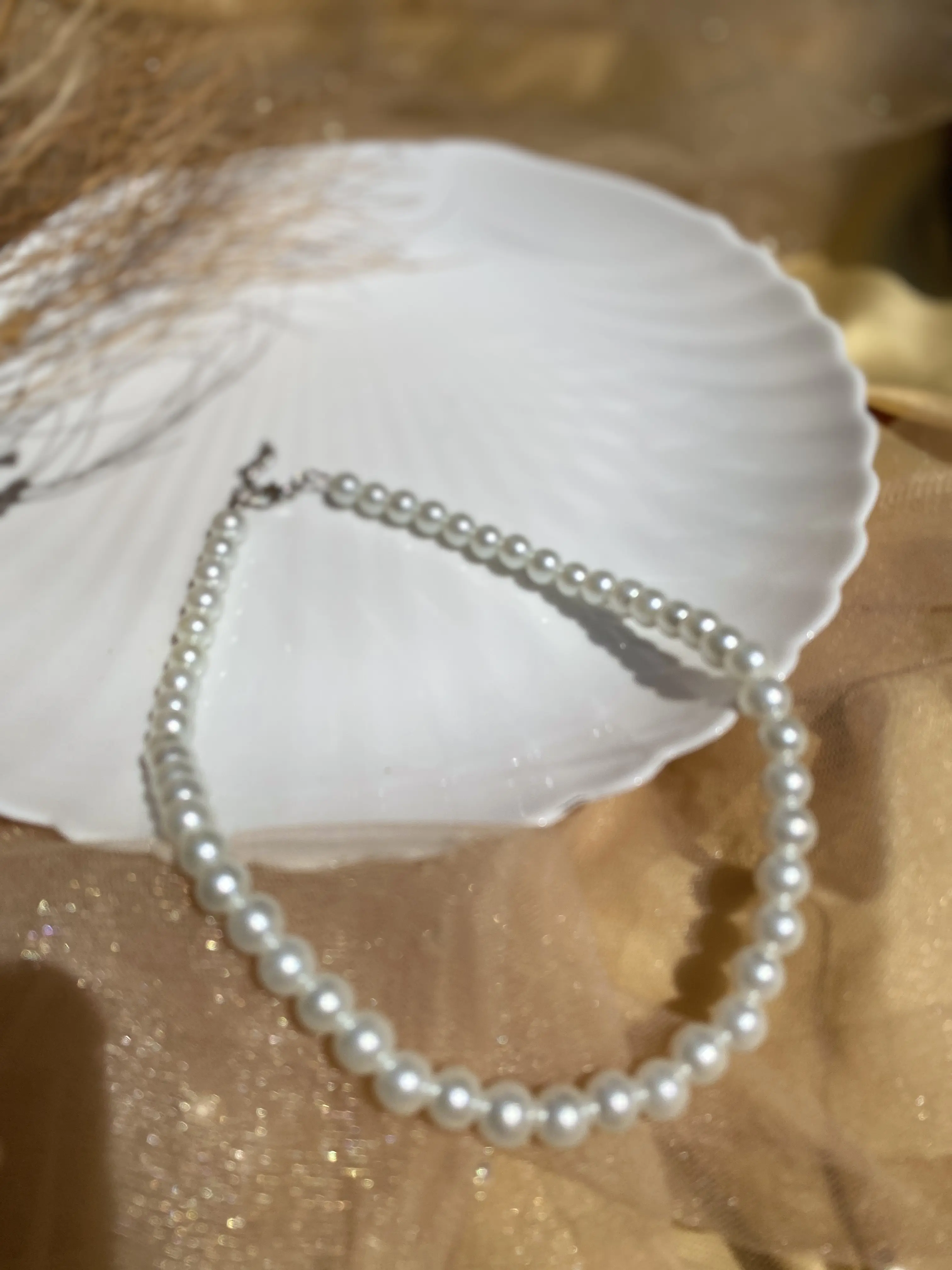 Kalung Choker Viral pearl wanita korea