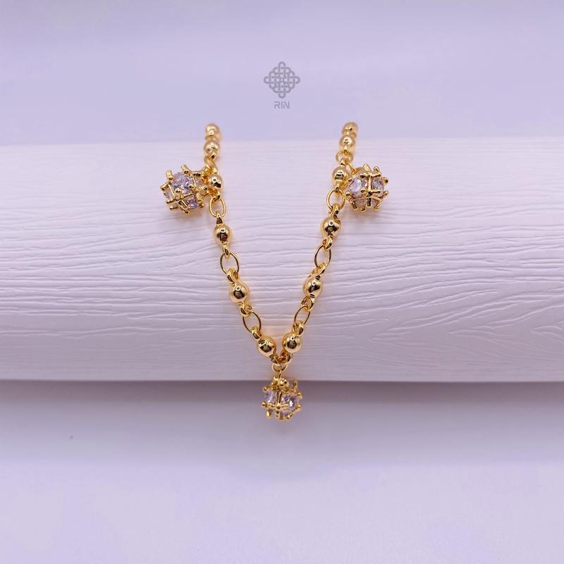 Product Introduction of Lắc chân titan lục lạc, Vòng chân titan có chuông đính đá, Không phai màu không rỉ sét, trangsucmoiluatuoi.RIN 2