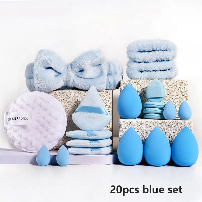 Makeup Tools Set, 20pcs/set Or 40pcs/set Including Makeup Brushes, Hairband, Wristbands, Powder Puffs, Makeup Sponges, Facial Cleaning Puff, Beauty Tools for Women, Cosmetic Beauty Products, Makeup Brushes Kits 8