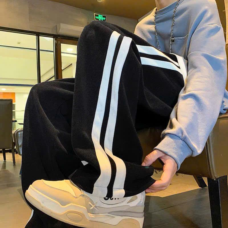 QUẦN NHUNG Tăm Ống Rộng  COLLECTION  NAD Phối 2 soc Unisex - Quần Dài Cạp Chun Eo Vải Co Dãn Dày Dặn ấm áp 7