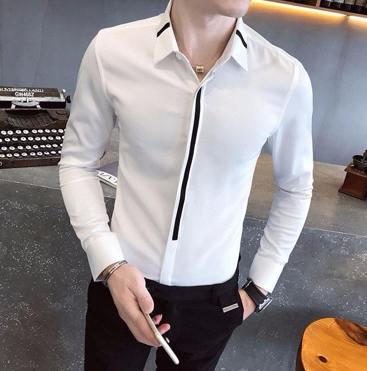   GIÁ SỐC  Áo Sơ Mi Nam Viền Cổ Họa Tiết Đại Bàng Cao Cấp 