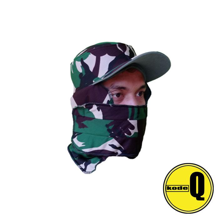 Topi Jepang Masker Loreng TNI untuk Aktivitas Outdoor - Trucker 0