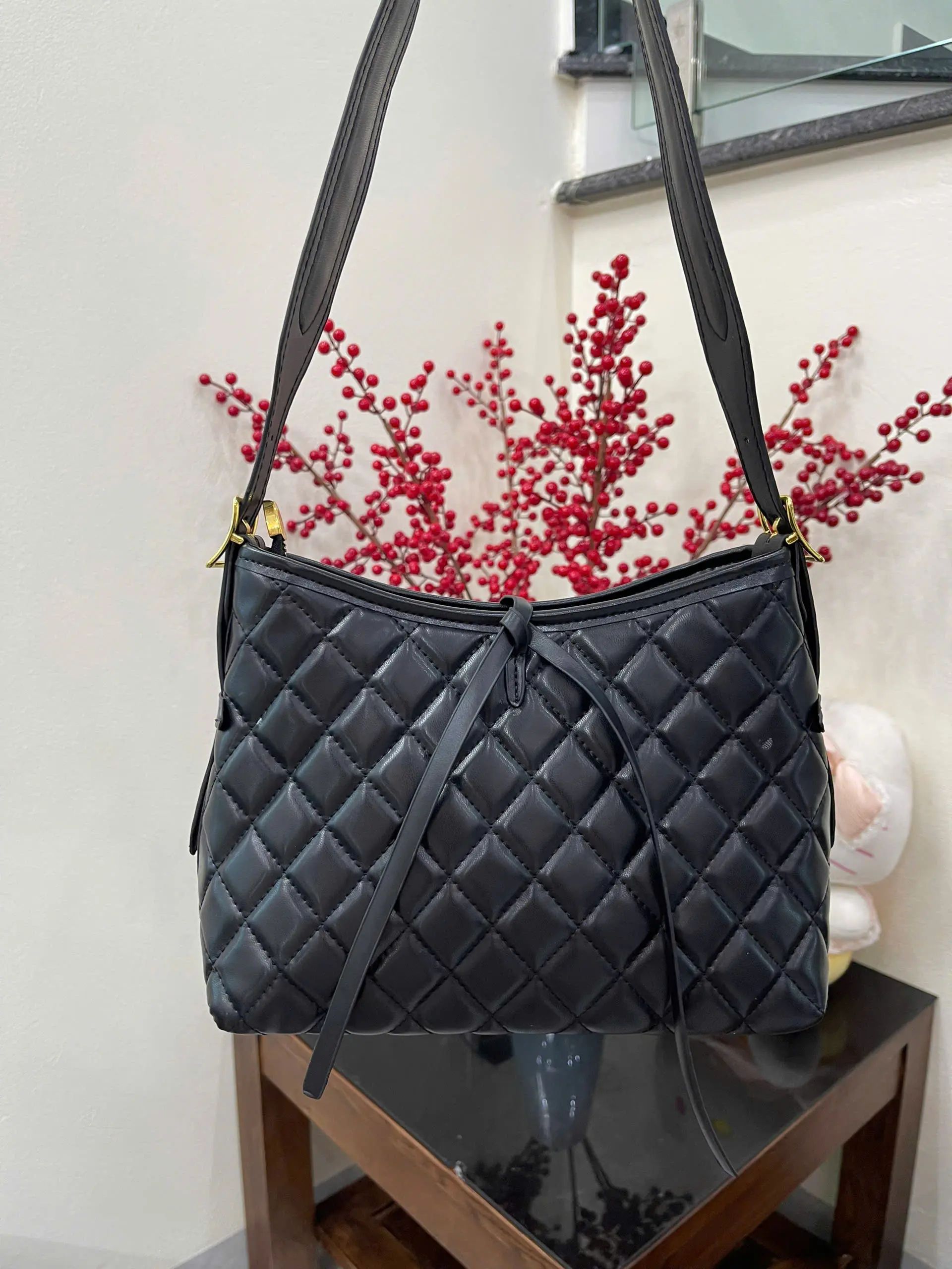Túi công sở trần trám đen size 25 + size 30