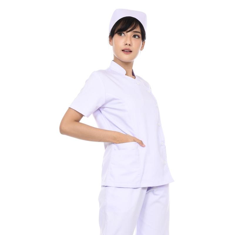 Mediscrub Setelan Baju Celana Medis Kerah Shanghai Lengan Pendek Wanita 1