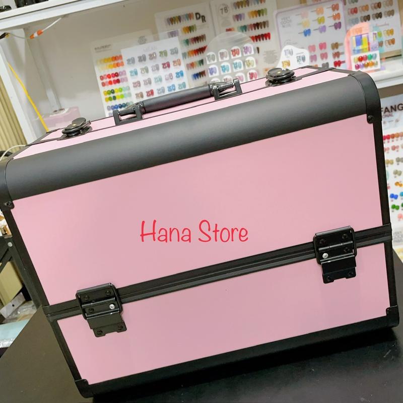 Cốp nhôm 3 tầng khoang rộng để được máy hơ T8 cốp đựng đồ nghề nail mi Làm Nail Nữ Bag Nhung