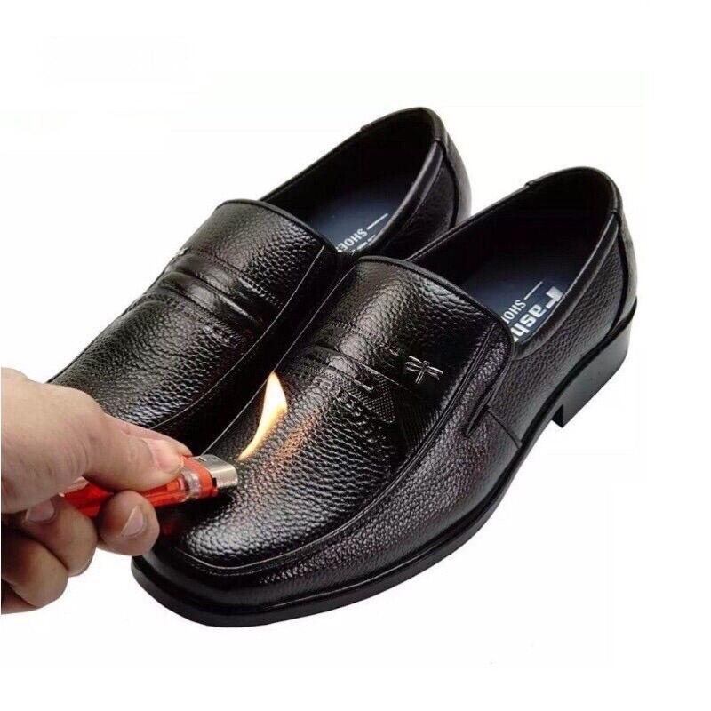 Giày Tây nam kiểu dáng trung niên, đế khâu chắc chắn cao 3cm 4