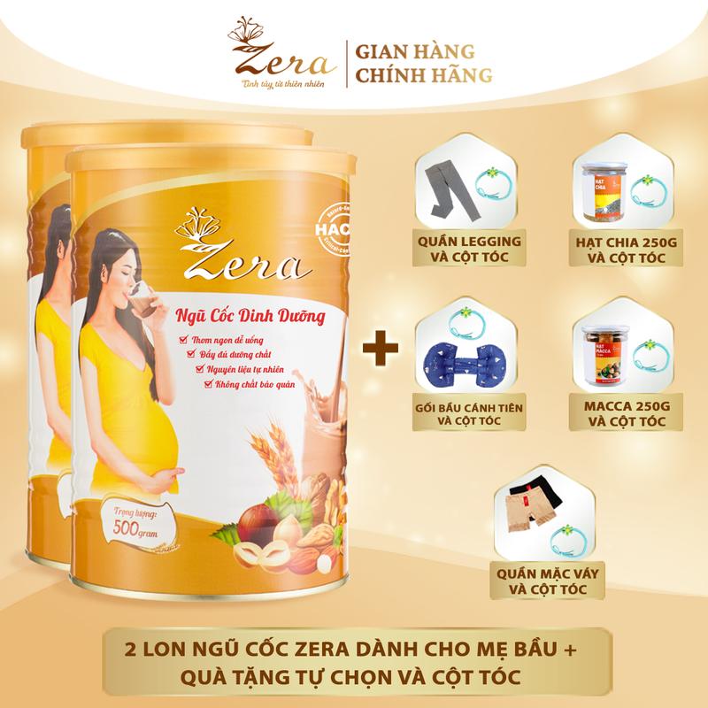 2 LON NGŨ CỐC DINH DƯỠNG ZERA DÀNH CHO MẸ BẦU - QUÀ TẶNG TỰ CHỌN VÀ CỘT TÓC canxi bau