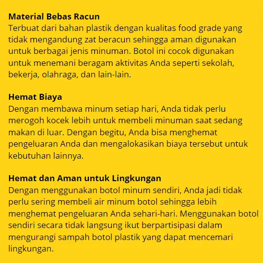 Botol Minum Plastik Detox Infused Water Bottle BPA Free 1L LAMHANDA Minuman Kitchenware 5